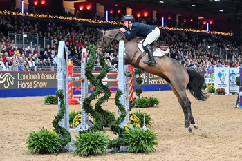 Matt Sampson flies to victory in the Christmas Pudding Stakes at London International Horse Show Matt Sampson flies to victory in the Christmas Pudding Stakes at London International Horse Show